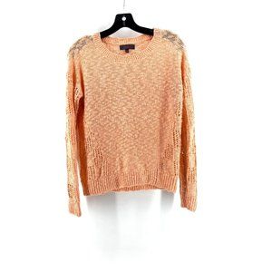 Marled United Clothing Women's Peach Orange Open Knit Sweater Long Sleeve Size L